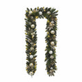 9 ft Pre-lit Christmas Artificial Garland With Twinkling LED Lights Metallic