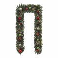 9 ft Pre-lit Christmas Artificial Garland With Twinkling LED Lights RED