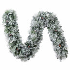 9ft Pre-Lit Flocked Garland With Twinkle LED Lights