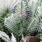 9ft Pre-Lit Flocked Garland With Twinkle LED Lights