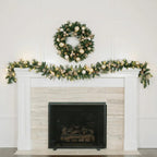 9 ft Pre-lit Christmas Artificial Garland With Twinkling LED Lights Metallic