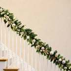 9 ft Pre-lit Christmas Artificial Garland With Twinkling LED Lights Metallic
