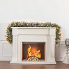 9ft Pre-Lit Flocked Garland With Twinkle LED Lights