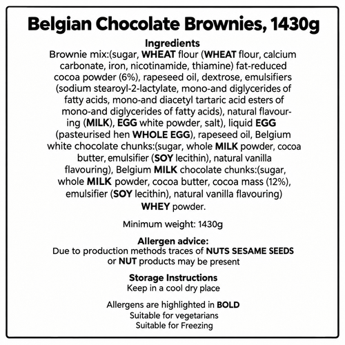 Belgian Chocolate Brownies, 1430g