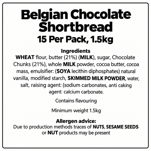 Belgian Chocolate Shortbread 15 Per Pack