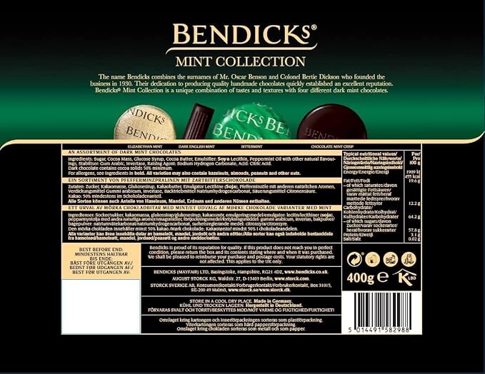 Bendicks Mint Collection Boxed Carton 400G (Pack of 1)