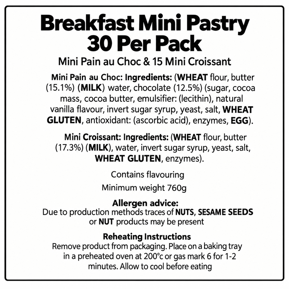Breakfast Mini Pastry 30 Per Pack