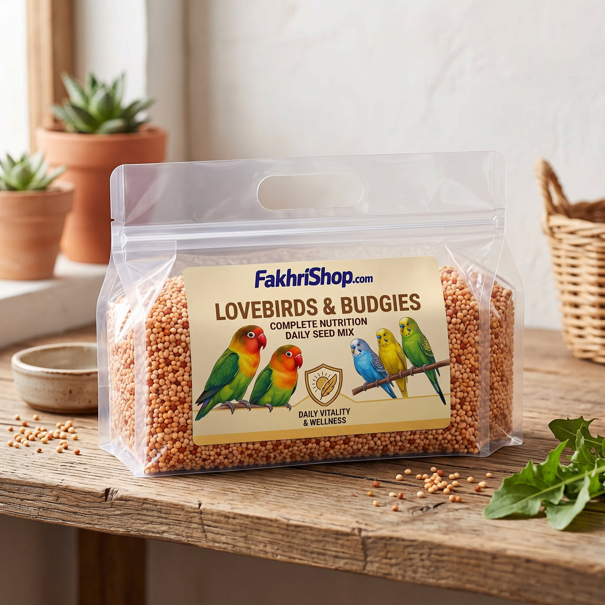 Fakhri Budgies Nutritional Seed Mix 2kg - Suitable for Lovebirds & Small Beak Birds