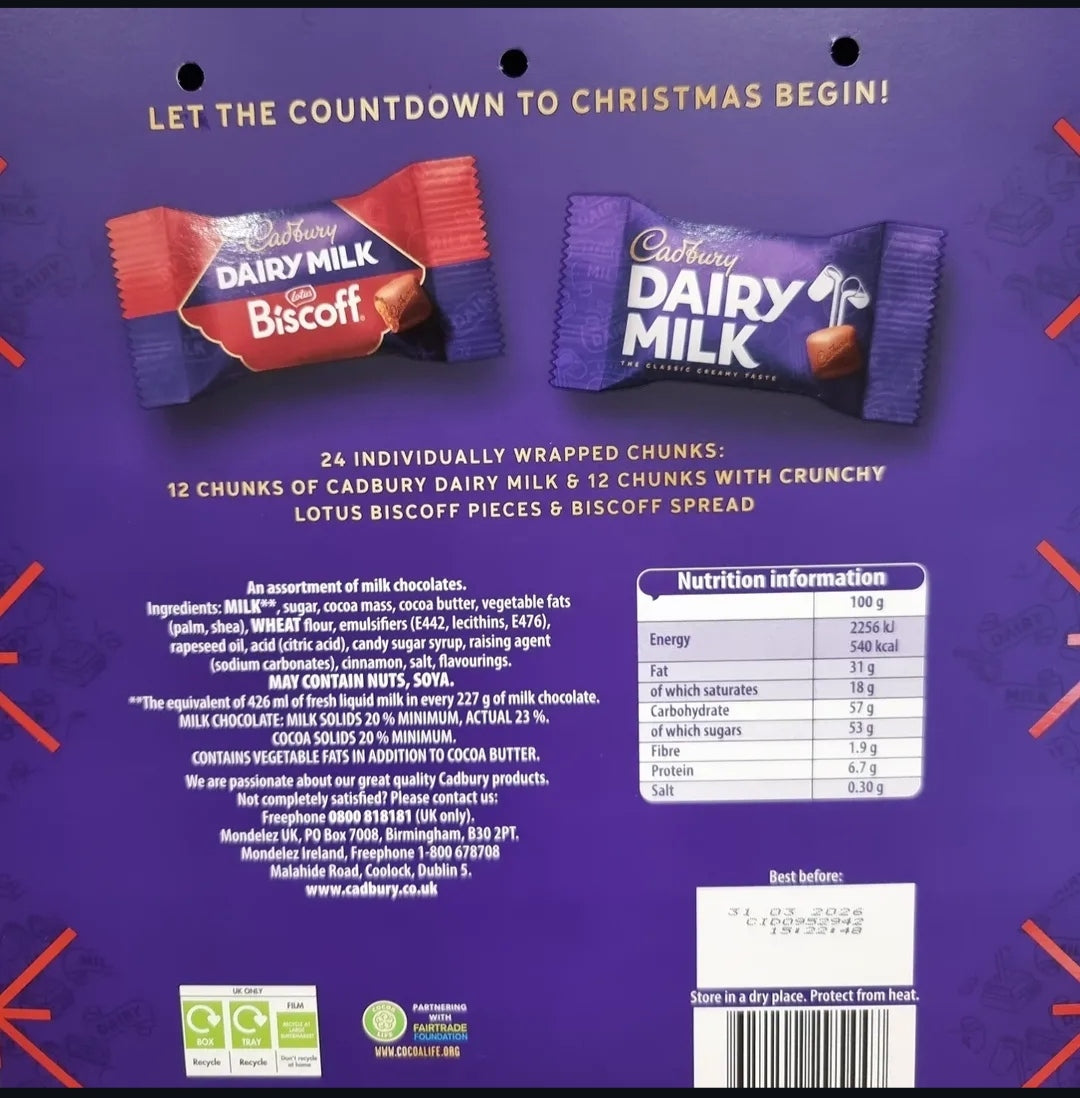 CADBURY LOTUS BISCOFF CHUNK ADVENT 236G (Pack of 1)