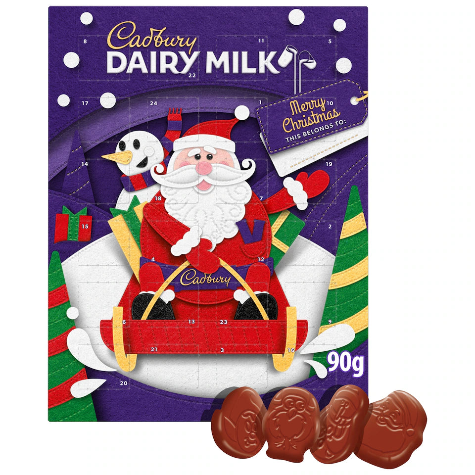 Cadbury Dairy Milk Chocolate Xmas Advent Calendar 90g (Pack of 1)