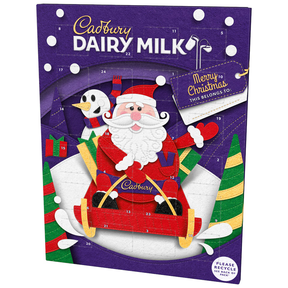 Cadbury Dairy Milk Chocolate Xmas Advent Calendar 90g (Pack of 1)