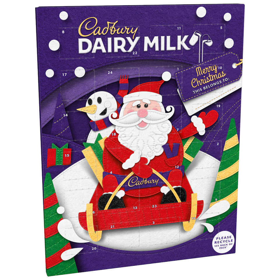 Cadbury Dairy Milk Chocolate Xmas Advent Calendar 90g (Pack of 1)