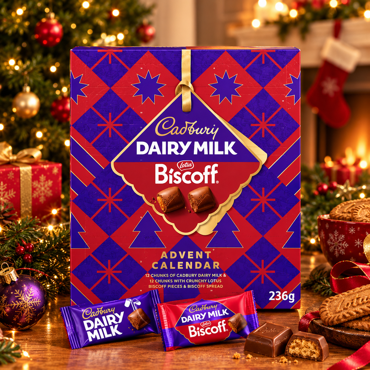 CADBURY LOTUS BISCOFF CHUNK ADVENT 236G (Pack of 1)