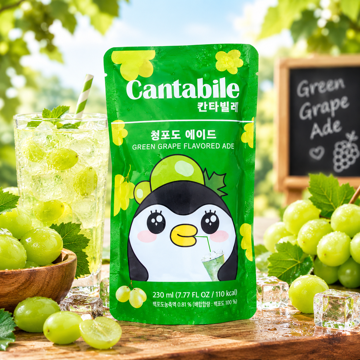 Cantabile Green Grape Flavoured Ade 230ml (Pack of 1)