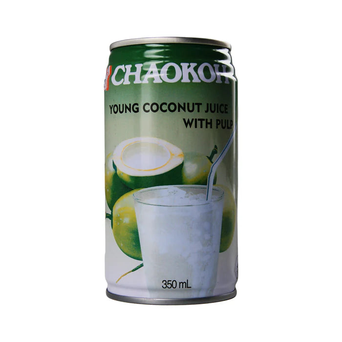 Chaokoh Young Coconut Juice with Pulp – Tropical Coconut Drink with Real Coconut Pieces