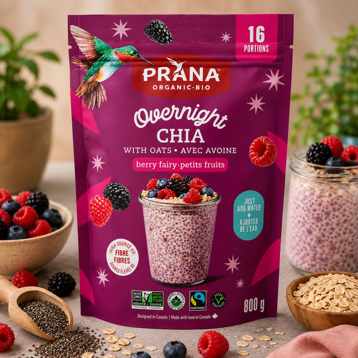 Prana Overnight Oats & Chia, 800g
