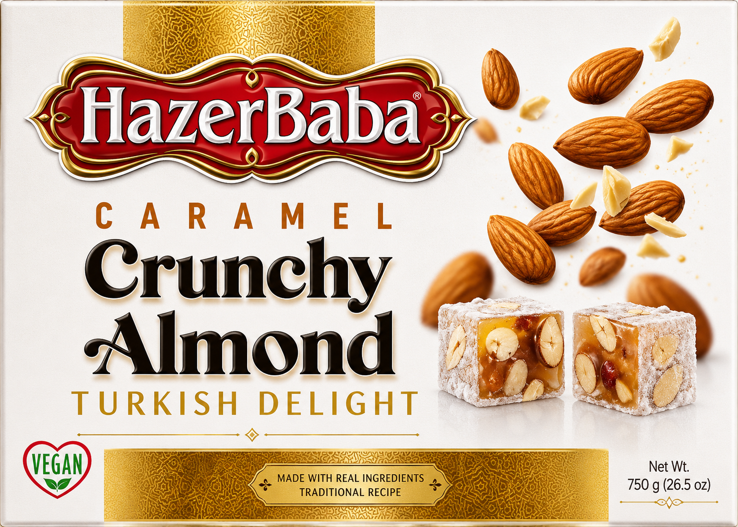 HazerBaba Turkish Delight Caramel & Almond, 750g
