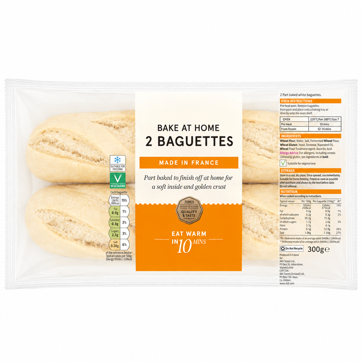 Part Baked White Baguettes 2 Pack