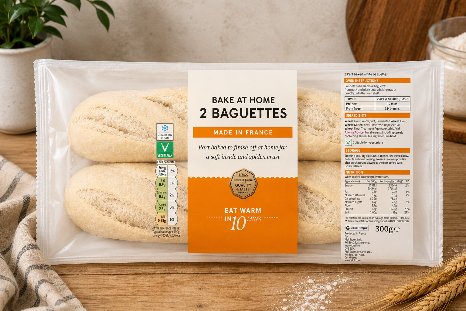 Part Baked White Baguettes 2 Pack