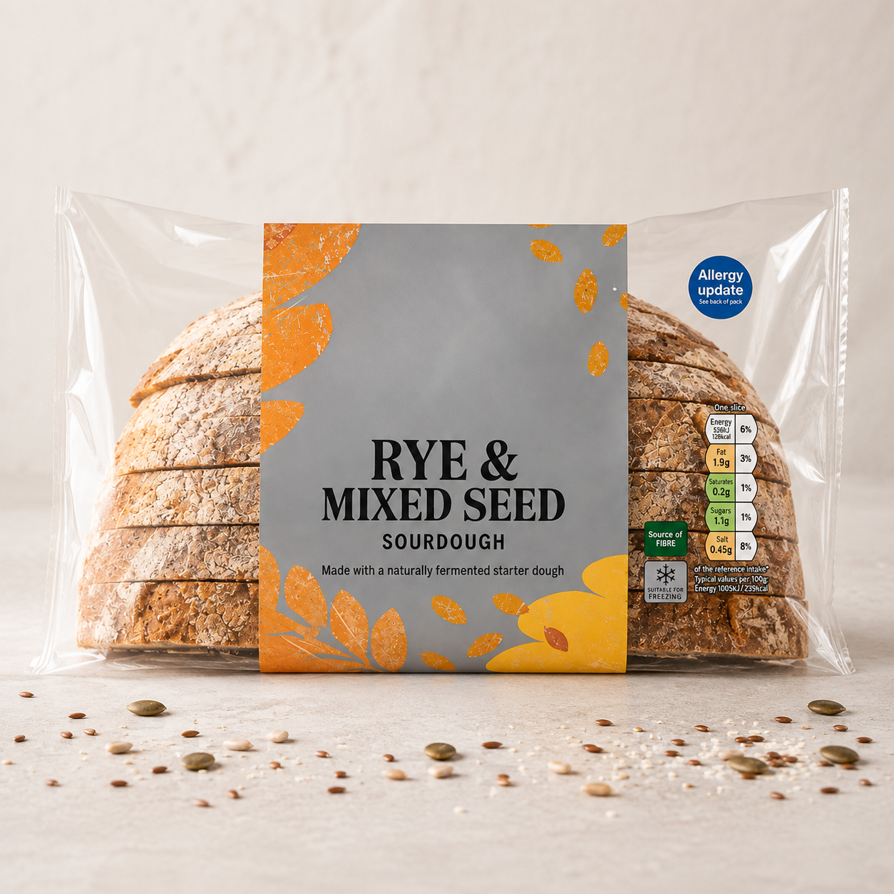 Rye & Mixed Seed Sourdough loaf 400G