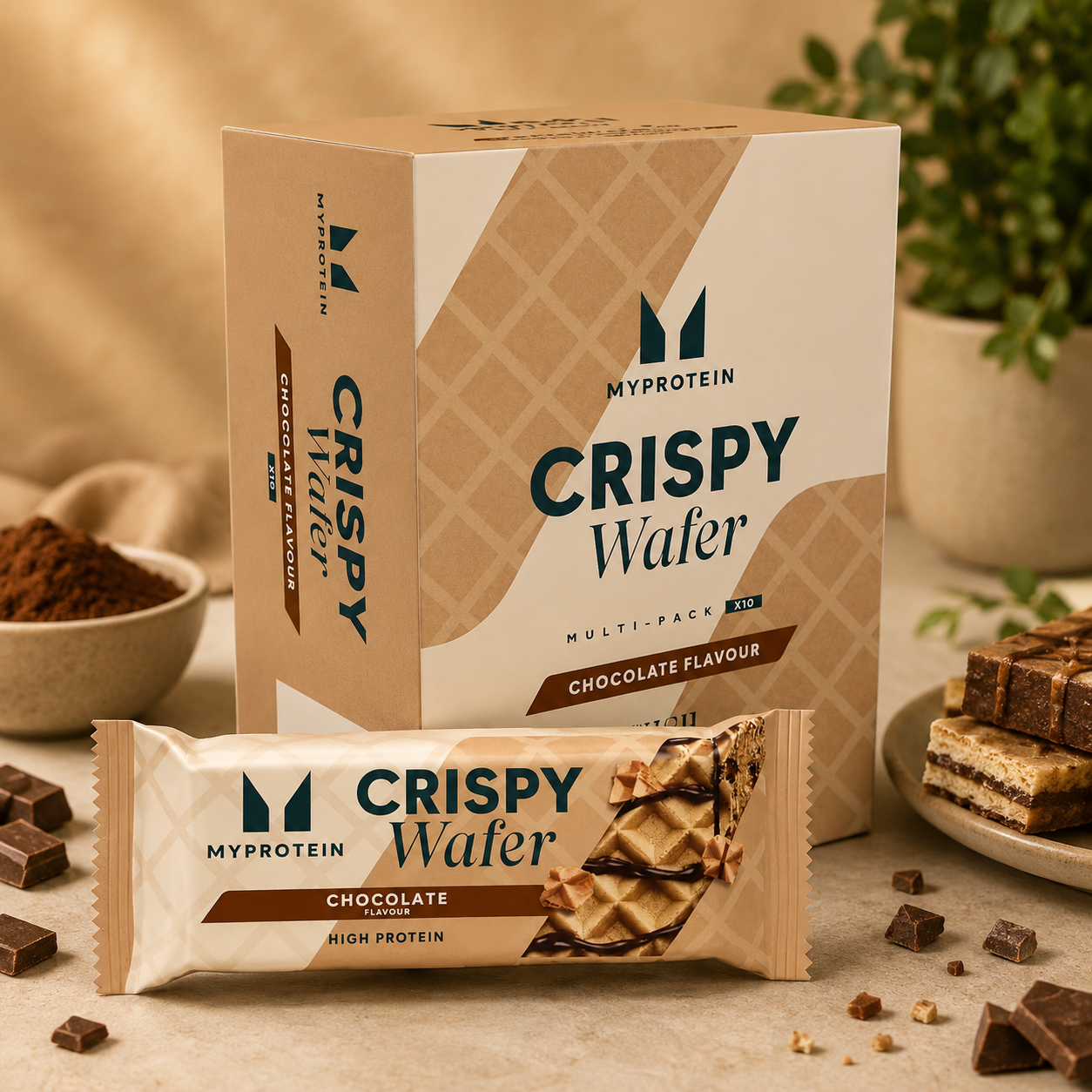 My Protein Chocolate Crispy Wafer, 10 x 42g