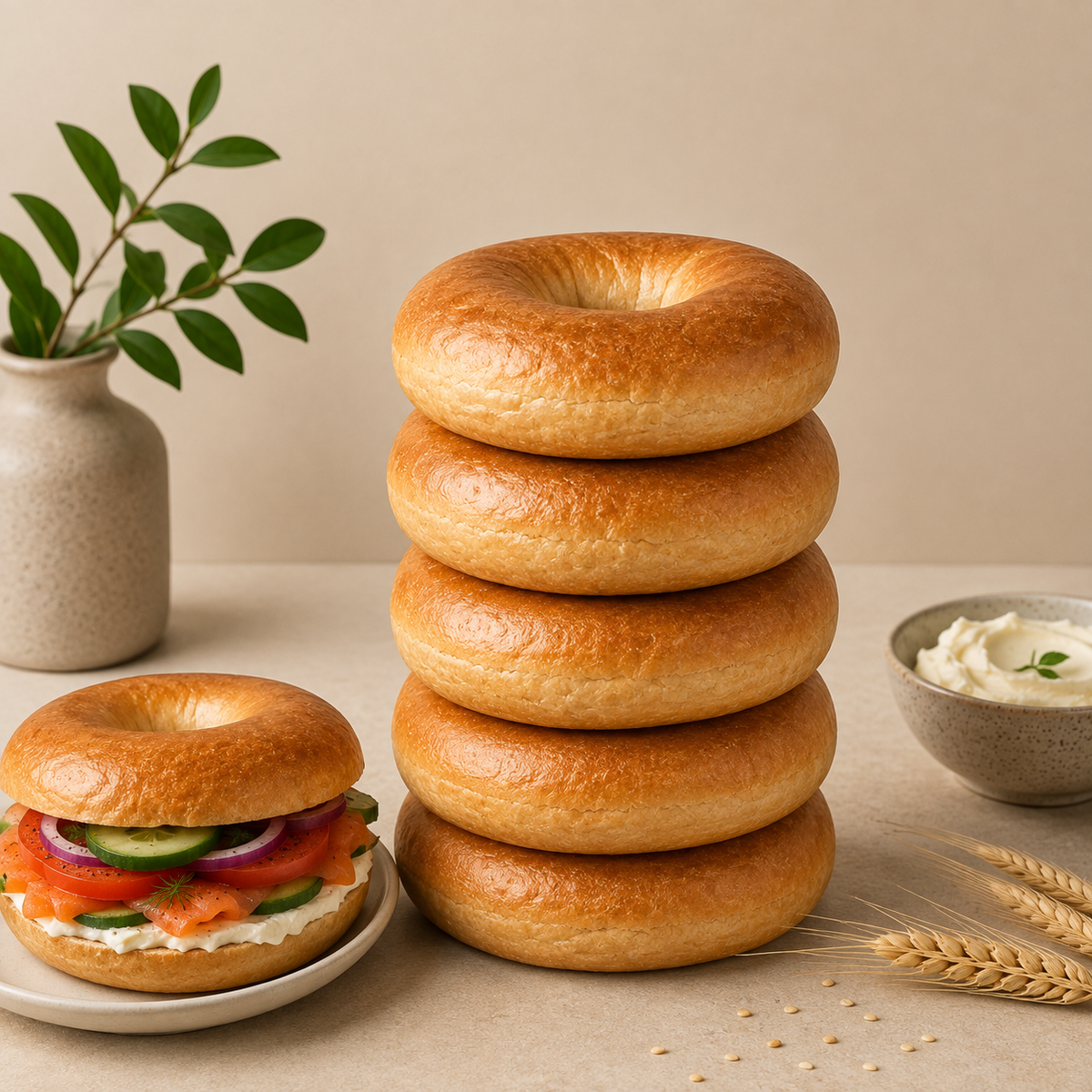 5 Sourdough Bagels