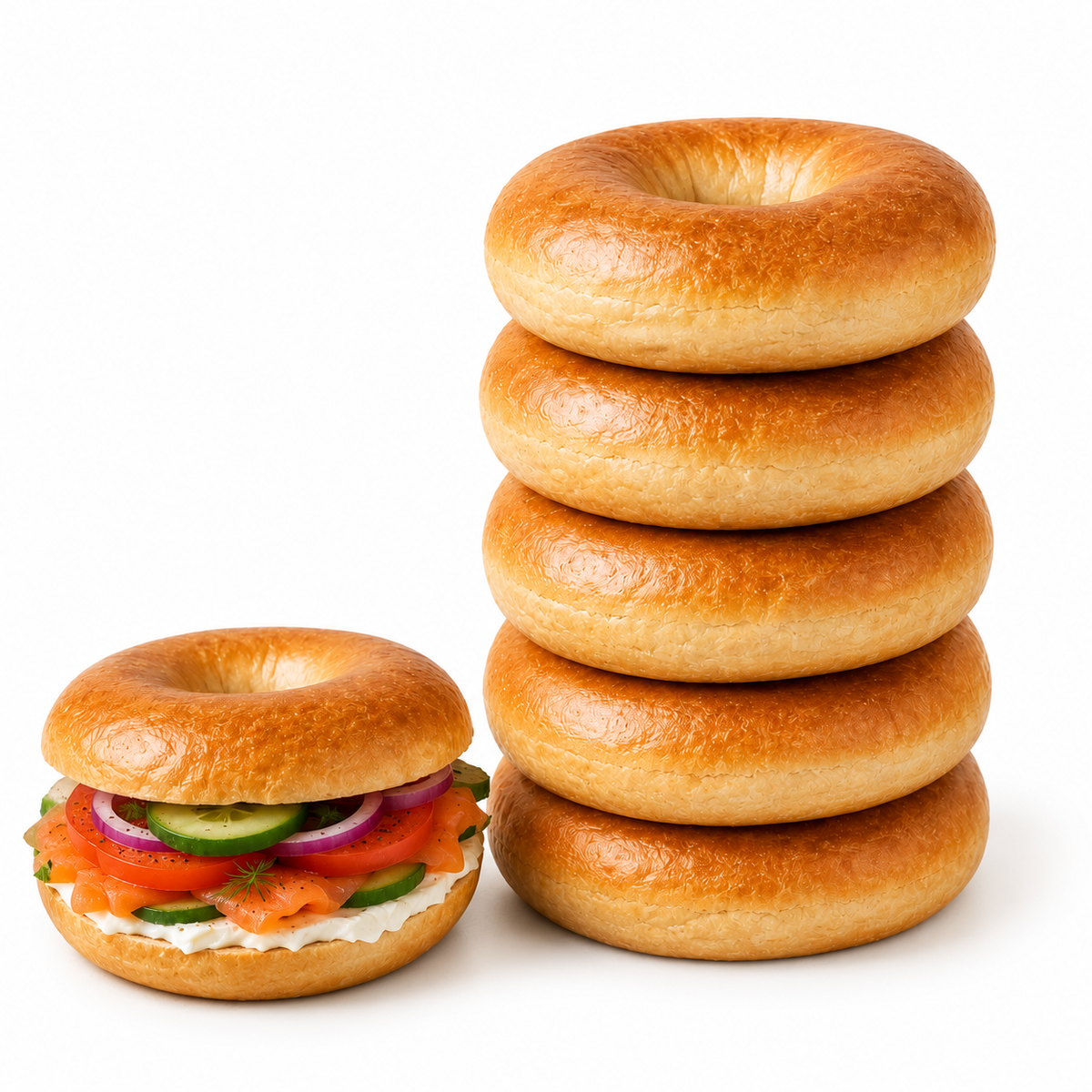 5 Sourdough Bagels