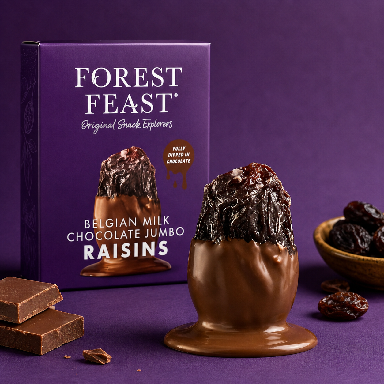 Forest Feast Milk Chocolate Covered Raisins, 1kg