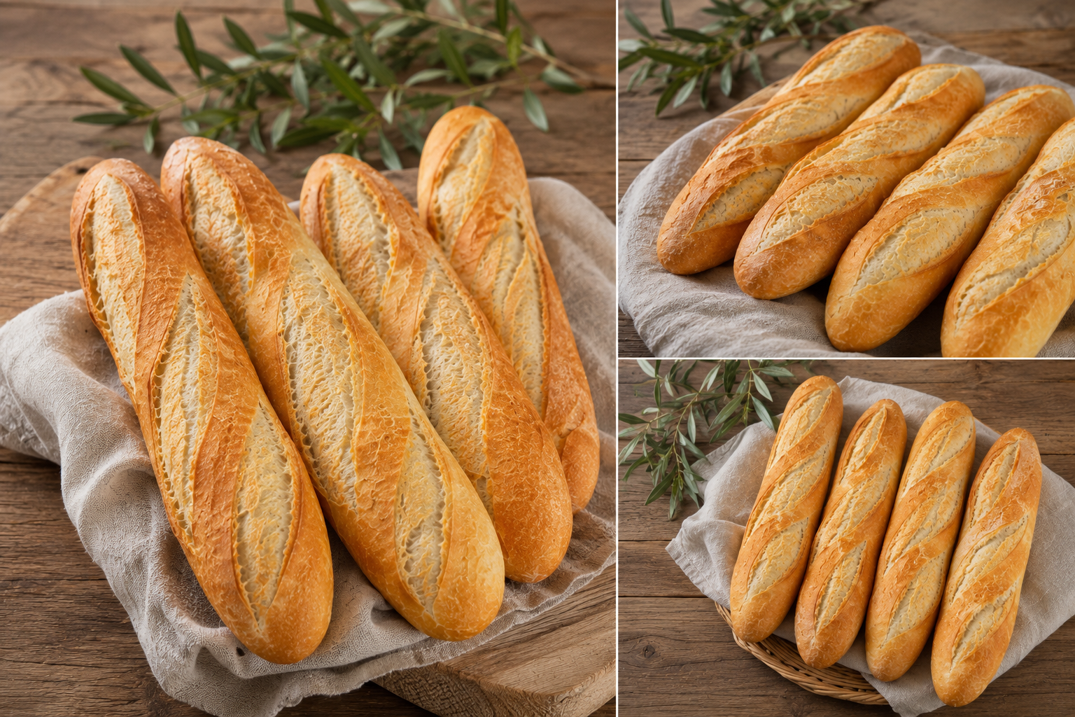 4 Pack Demi Baguette | Soft Inside - Golden Crust - Freshly Baked