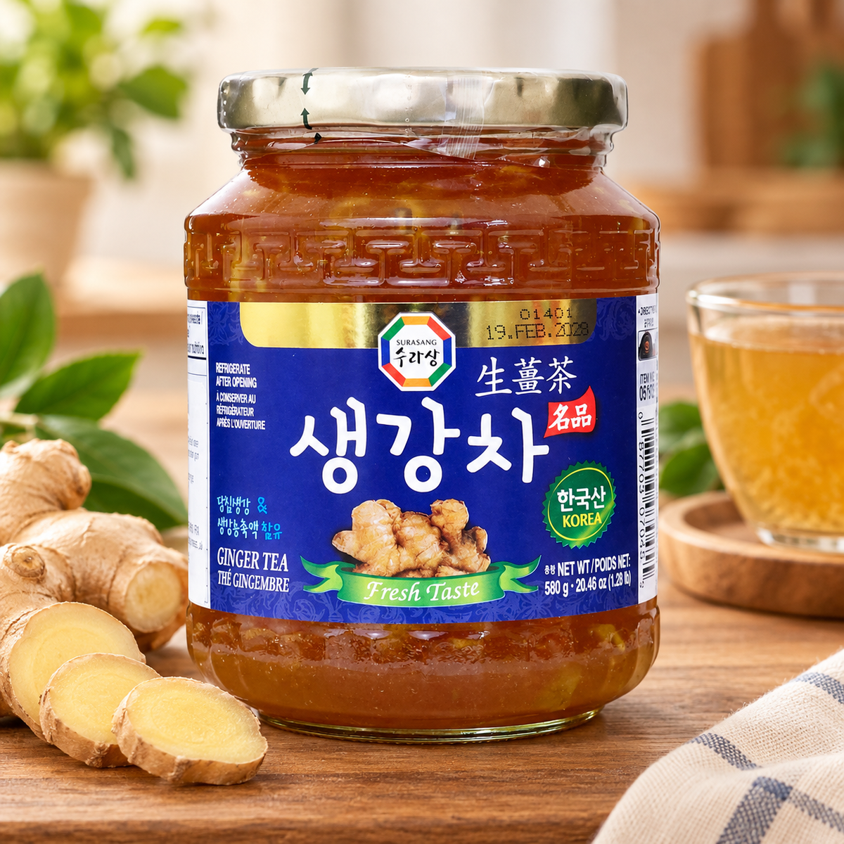 Korean Ginger Tea 580g – Traditional Ginger Tea Concentrate  Korean-Style Ginger Beverage Base