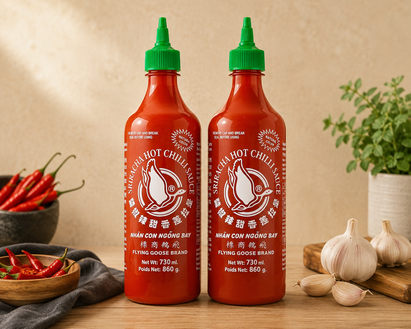 Flying Goose Sriracha Hot Chilli Sauce, 2 x 730ml