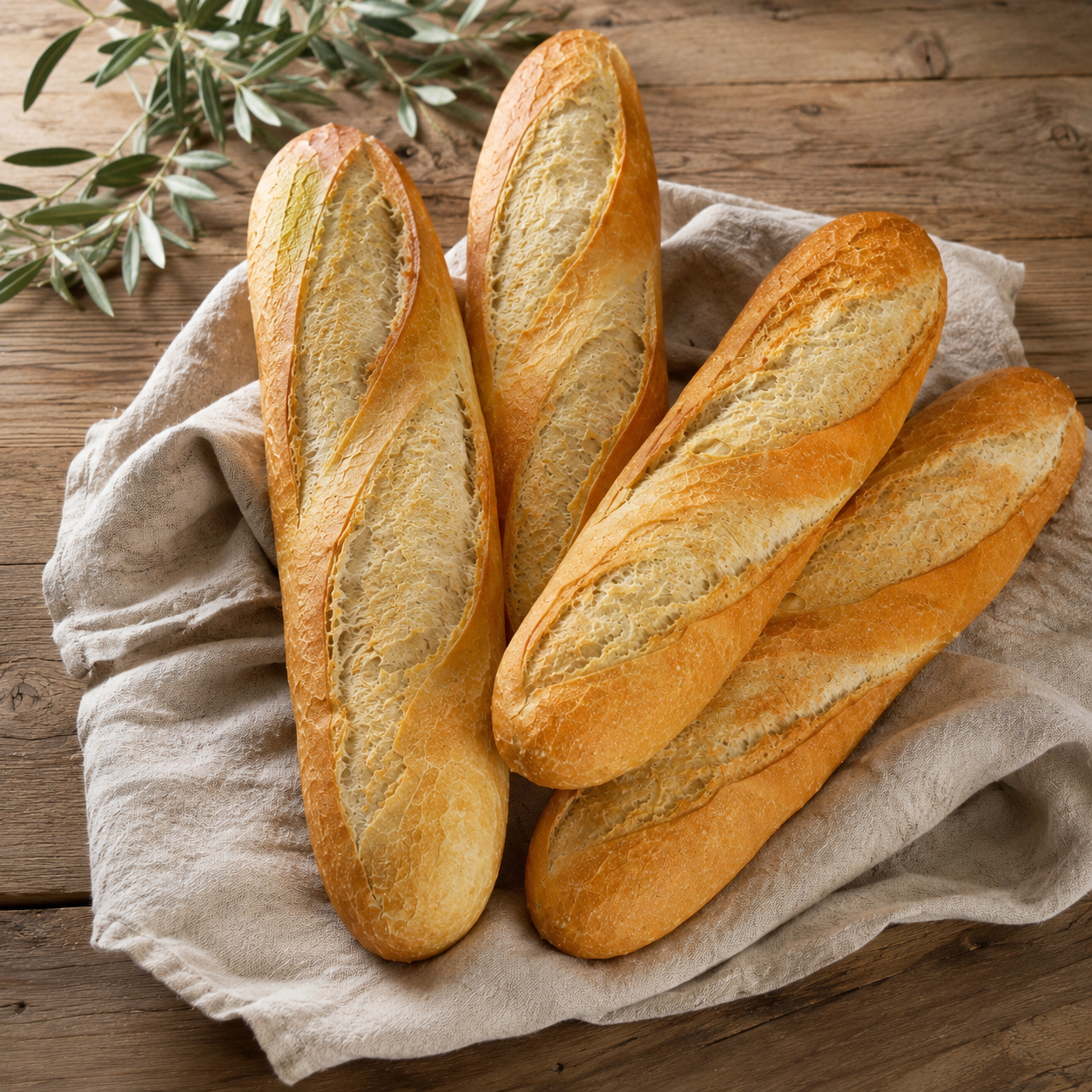 4 Pack Demi Baguette | Soft Inside - Golden Crust - Freshly Baked