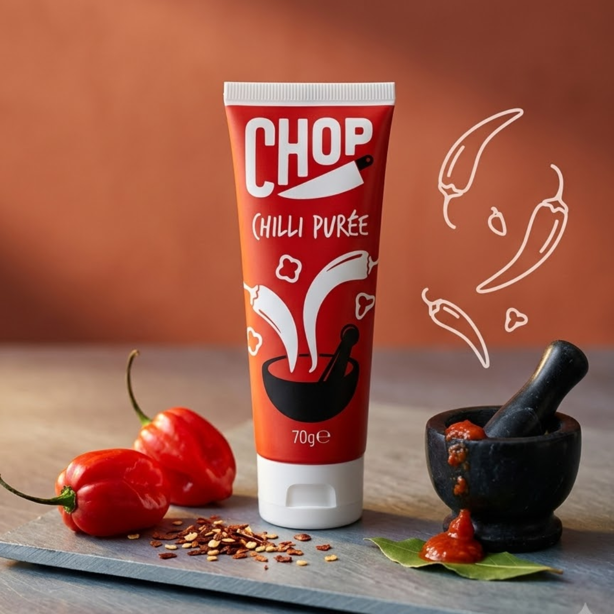 Chop Chilli Puree 75G– Premium Recipe Ready Squeezable Chilli Paste