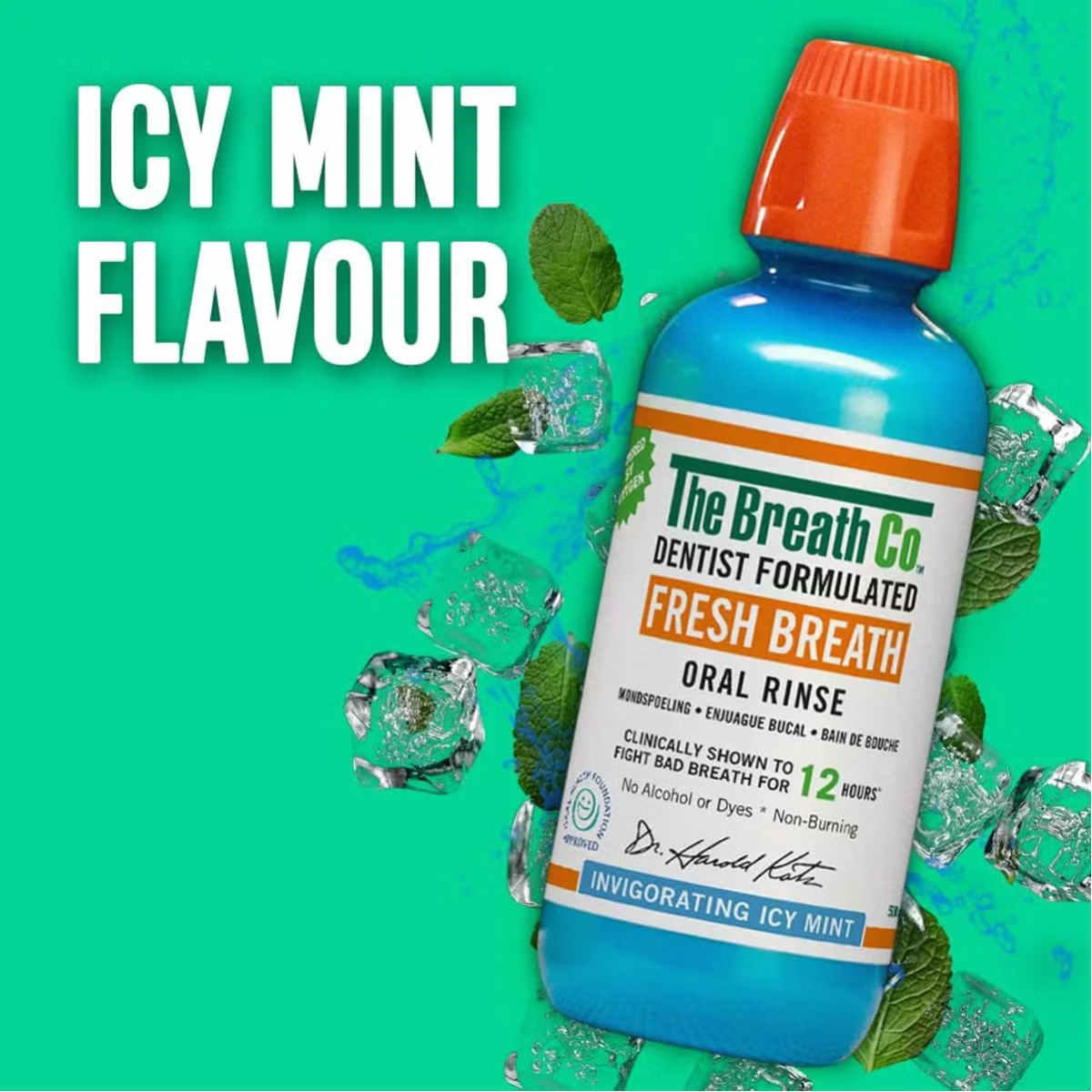 The Breath Co Mouthwash Icy Mint, 2 x 1L