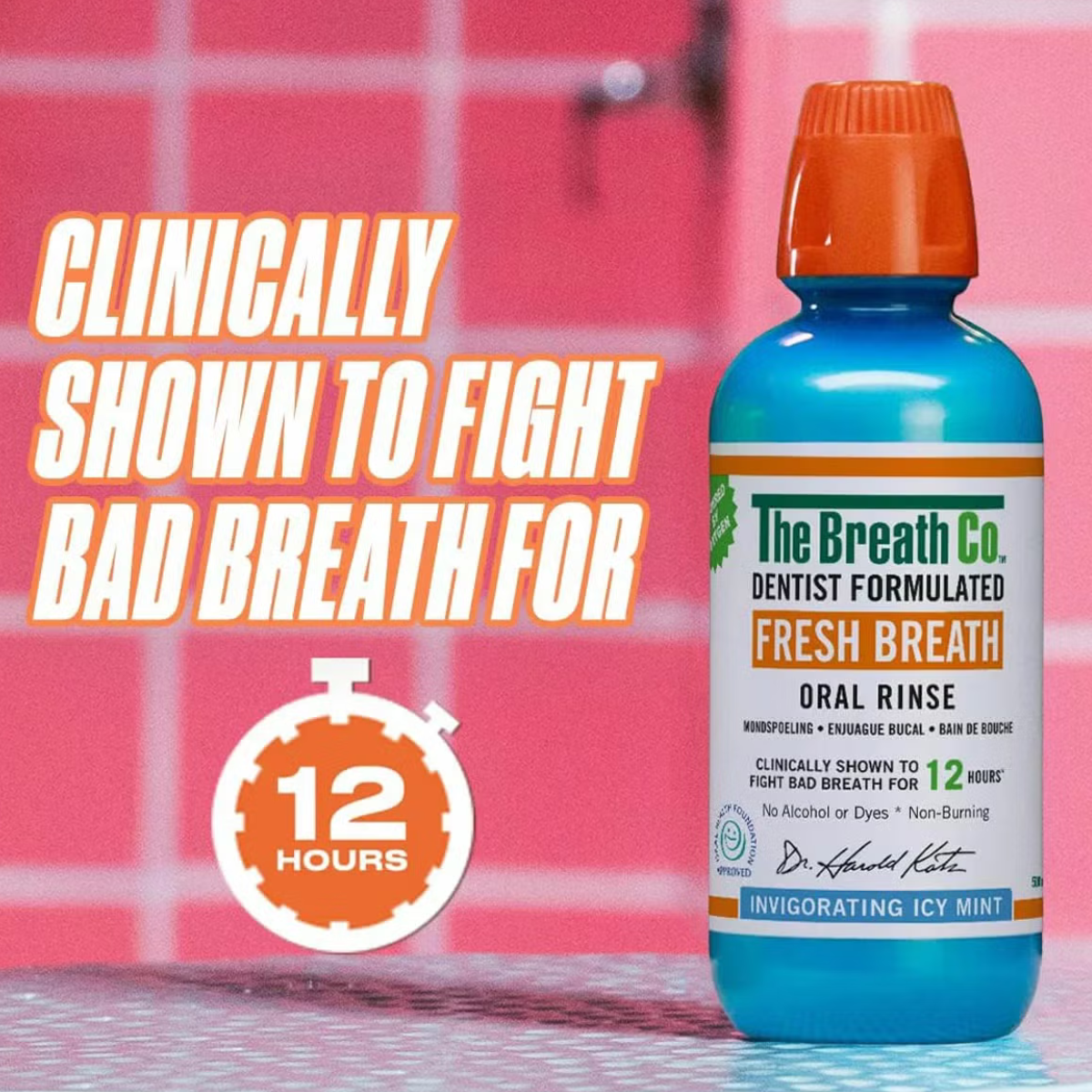 The Breath Co Mouthwash Icy Mint, 2 x 1L