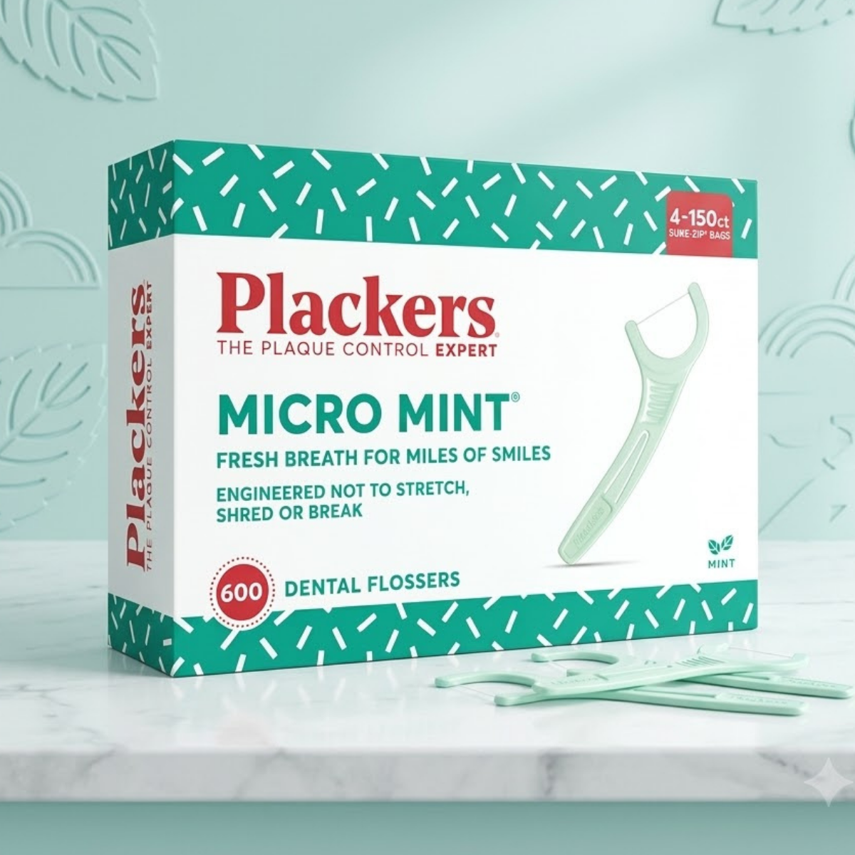 Plackers Micro Mint Flossers, 600 Pack