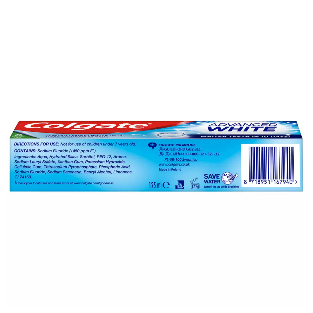 Colgate Advanced White Toothpaste, 6 x 125ml