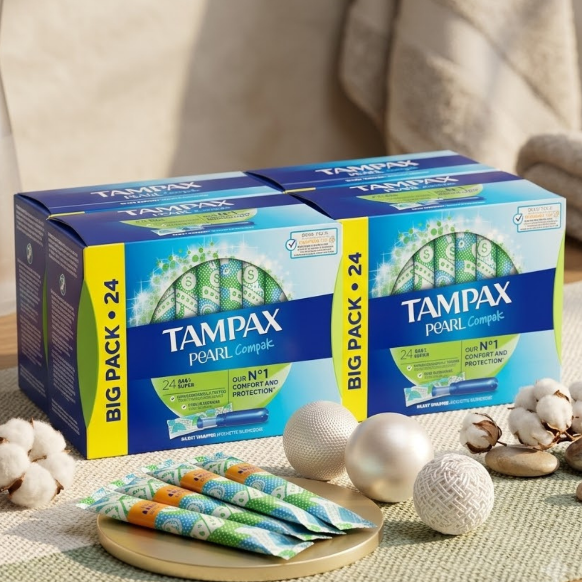 Tampax Pearl Compak Super Tampons, 4 x 24 Pack