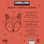 Kirkland Signature Nappies, Size 4, 198 Pack
