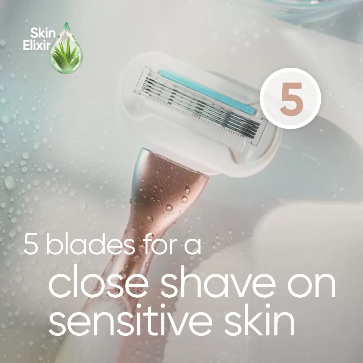 Gillette Venus Deluxe Smooth Sensitive Razor, Metal Handle & 8 Blades