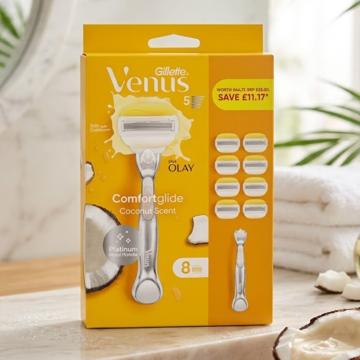 Gillette Venus Comfortglide with Olay, Platinum Metal