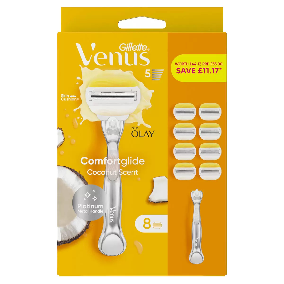 Gillette Venus Comfortglide with Olay, Platinum Metal