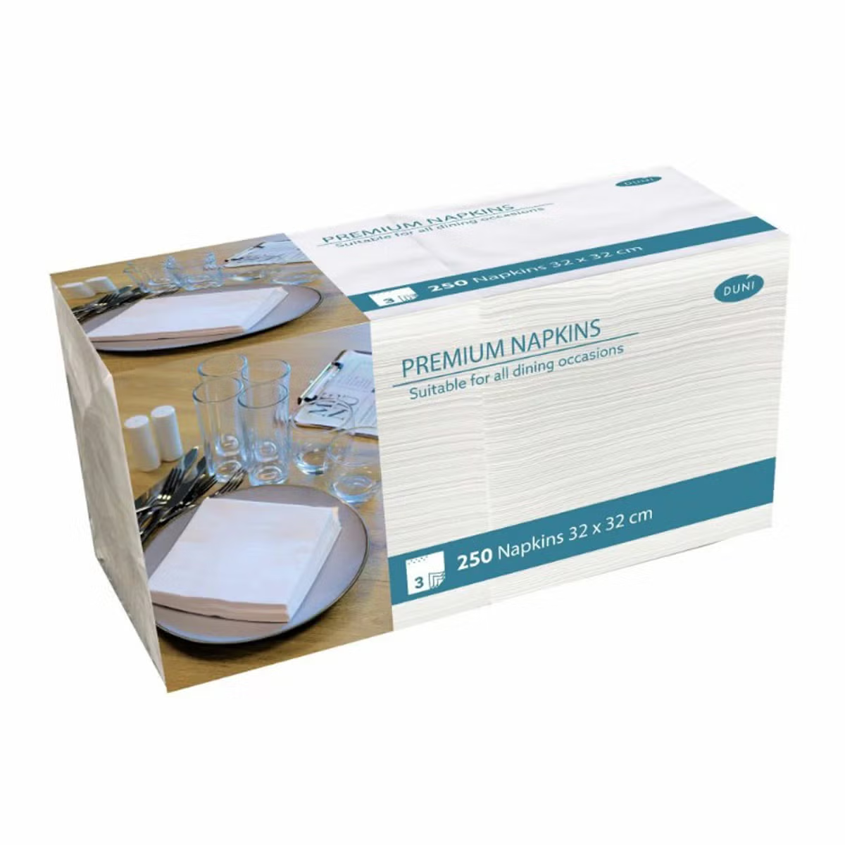 Duni Premium 32cm 3-Ply Napkins, 250 Pack