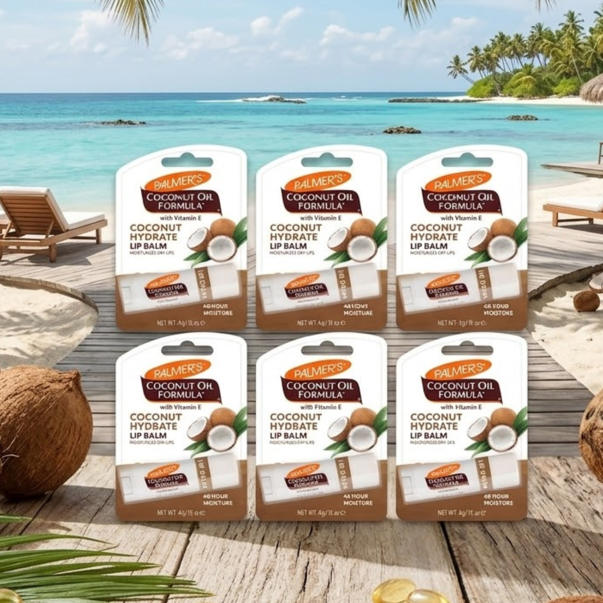 Palmers Lip Balm Coconut Oil, 6 Pack
