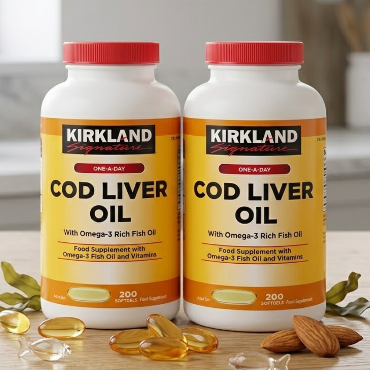 Kirkland Signature Cod Liver Oil + Omega 3 1150mg, 2 x 200 Count