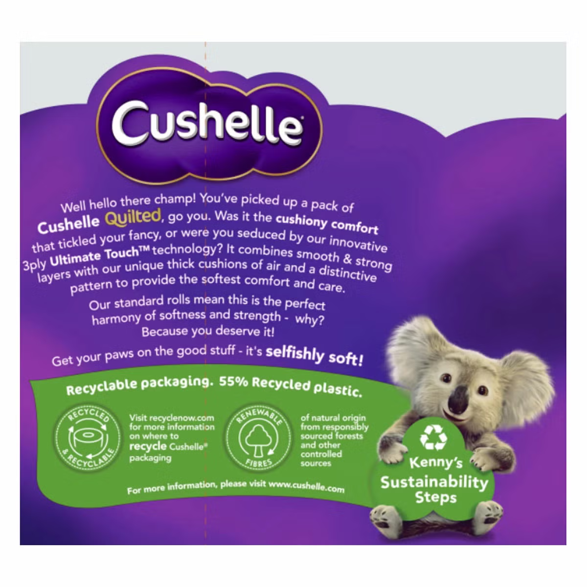 Cushelle Quilted 3-Ply Toilet Tissue, 24 Pack (157 Sheets)