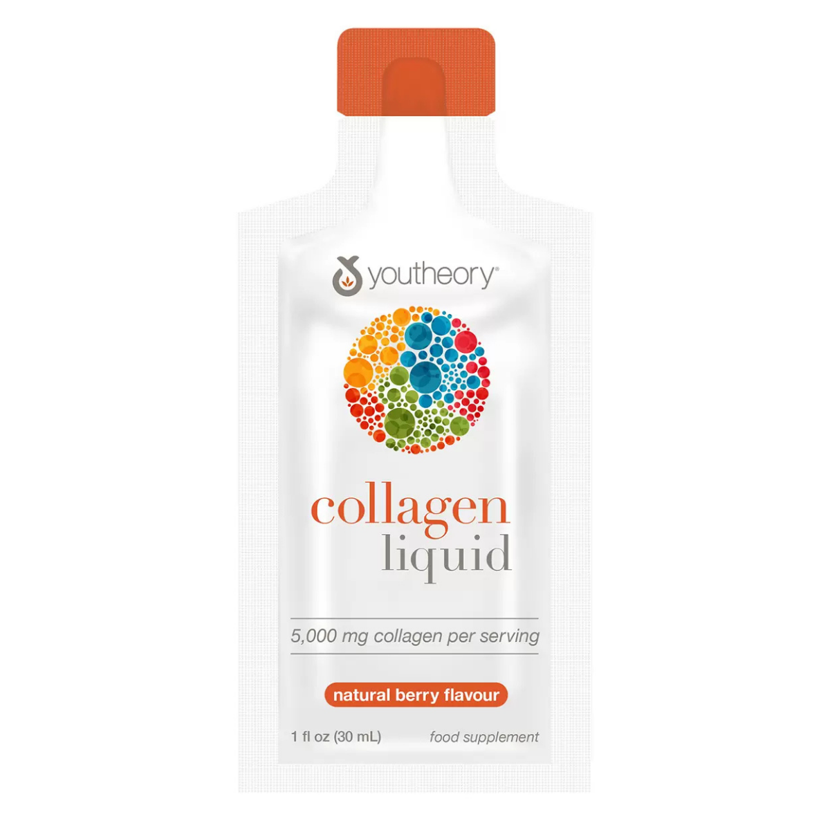 Youtheory Collagen Liquid Natural Berry, 30 Count