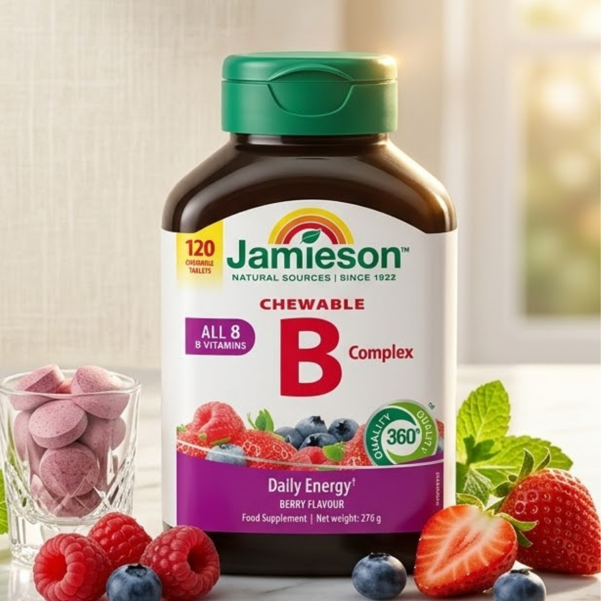 Jamieson Chewable B Complex, Berry Bliss 120 Count