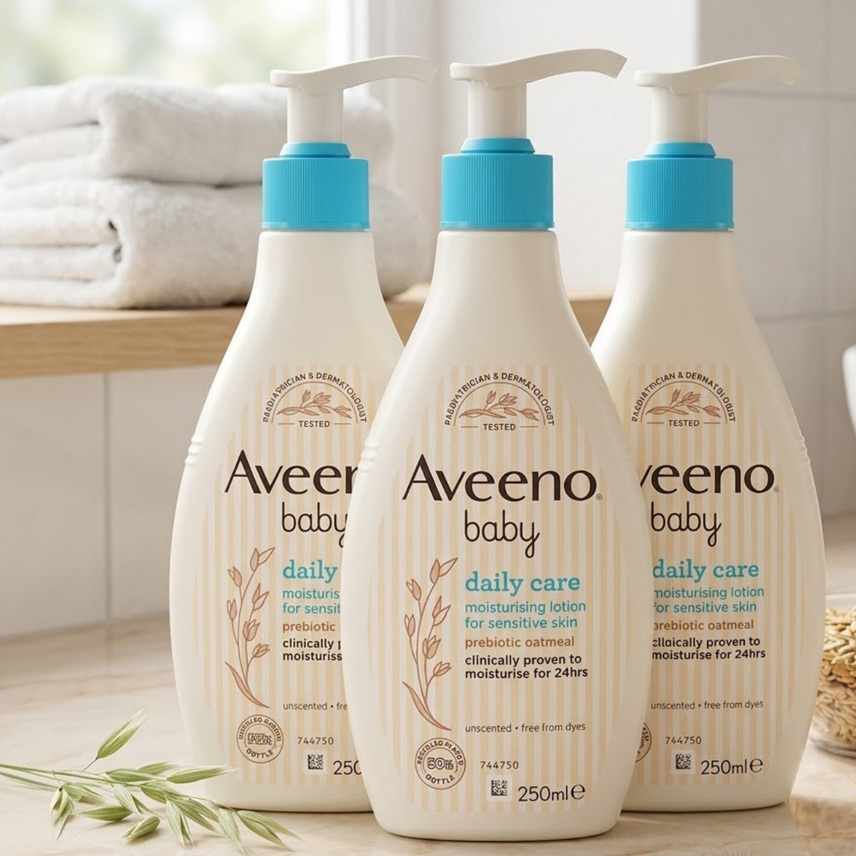 Aveeno Baby Daily Lotion, 3 x 250ml