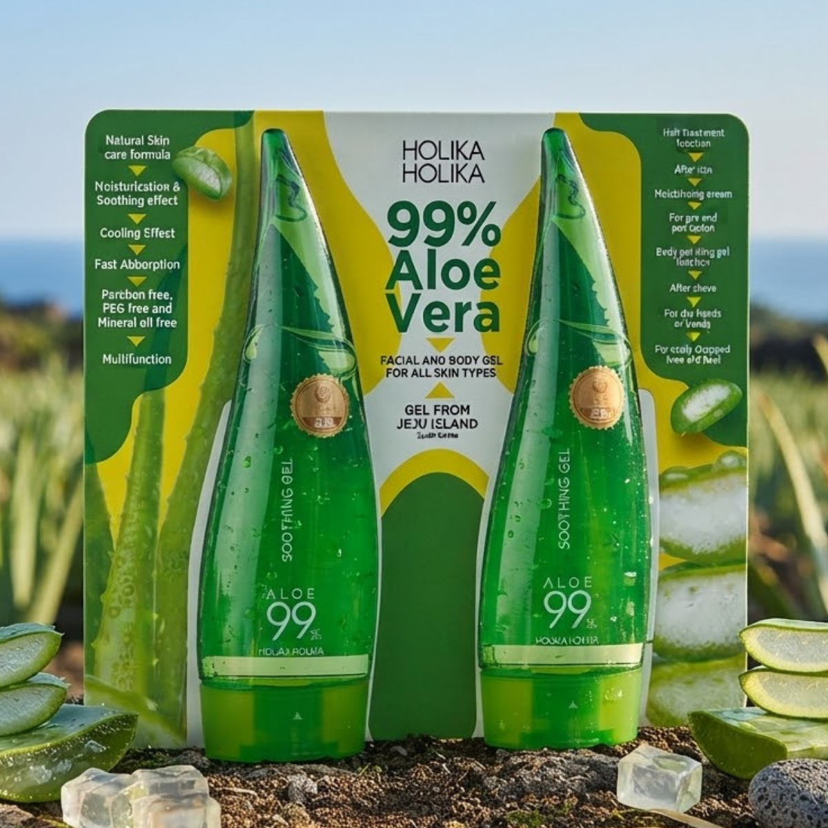 Holika Holika Aloe Vera Gel, 2 x 250ml